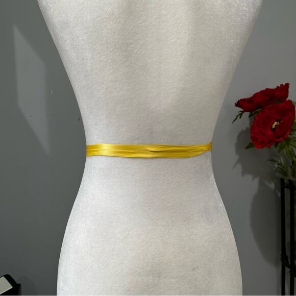 NEW J. Crew Silk Crystal RARE Floral Bloom Petal Waist Belt Tie Accessory Yellow - Picture 8 of 15